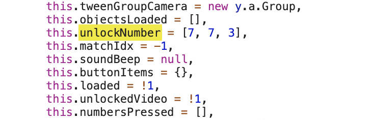 Saba source code which shows the numbers 7, 7, 3