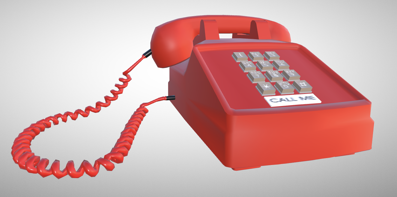 3d render of telephone